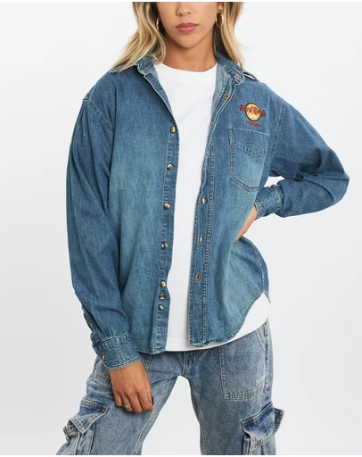 Vintage by The Real Deal - Pre Loved - Vintage Hard Rock Cafe Denim Button Up Shirt