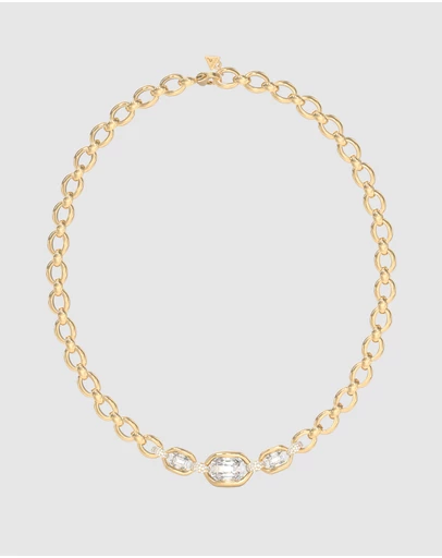 GUESS - GUESS Ladies Gold-Tone Gemstone Maxi Necklace