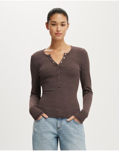 LISA STRIPE DARK OAKVINTAGE WHITE