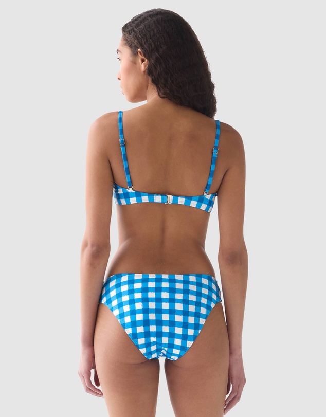 Kate Spade - Gingham Ruched Underwired Balconette Bra Bikini Top