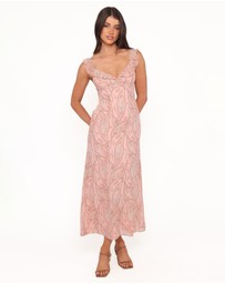 Petal & Pup - Jarvis Midi Dress - Peach Paisley