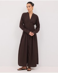 Calli - Jaik Tucked Waist Maxi Shirt Dress