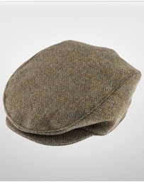 DENTS - Abraham Moon Herringbone Tweed Flat Cap