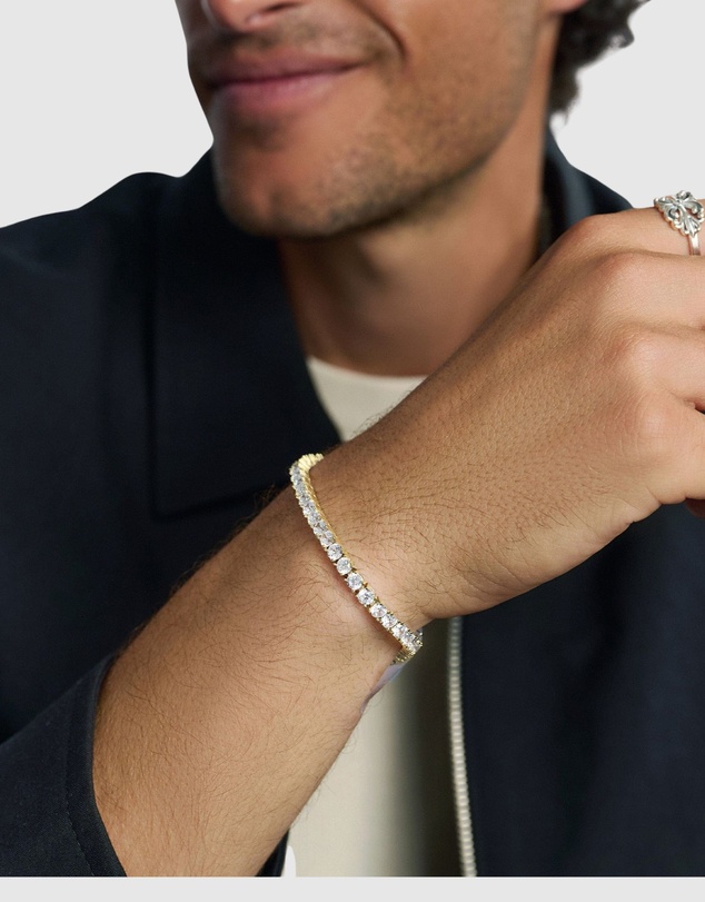 Nialaya Jewellery - Tennis Bracelet with Gold