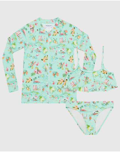 Bluesalt Beachwear - Island Life Rash Top & Matching Bikini Set - Teens