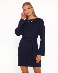 Petal & Pup - Lucca Mini Sweater Dress - Navy