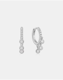 Ania Haie - Ania Haie Silver Trio-Drop Huggie Hoop Earrings