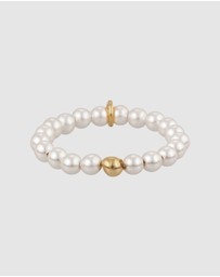 Elli Jewelry - Ring Pearl Heart Symbol 925 Sterling Silver Gold-Plated