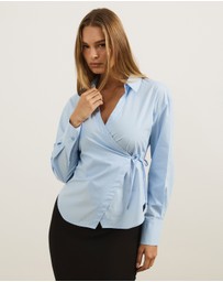 Atmos&Here - Kitt Cinched Waist Tie Wrap Shirt