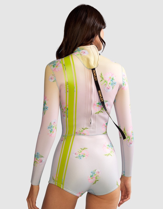 Cynthia Rowley - FLORAL RACING STRIPE WETSUIT