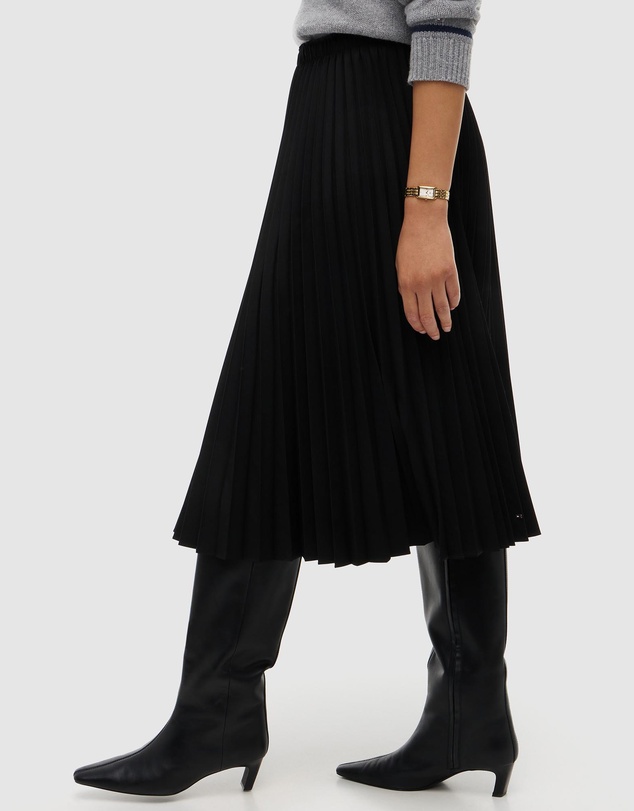 Tommy Hilfiger - Pleated Twill Midi Skirt