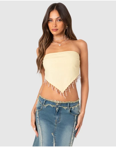EDIKTED - Chandelier Beaded Triangle Top