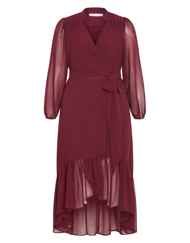 City Chic - Plus size Rylie Maxi Dress - burgundy