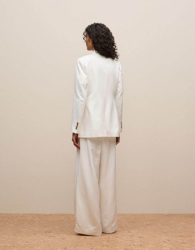Trenery - Soft Double Breasted Blazer in White