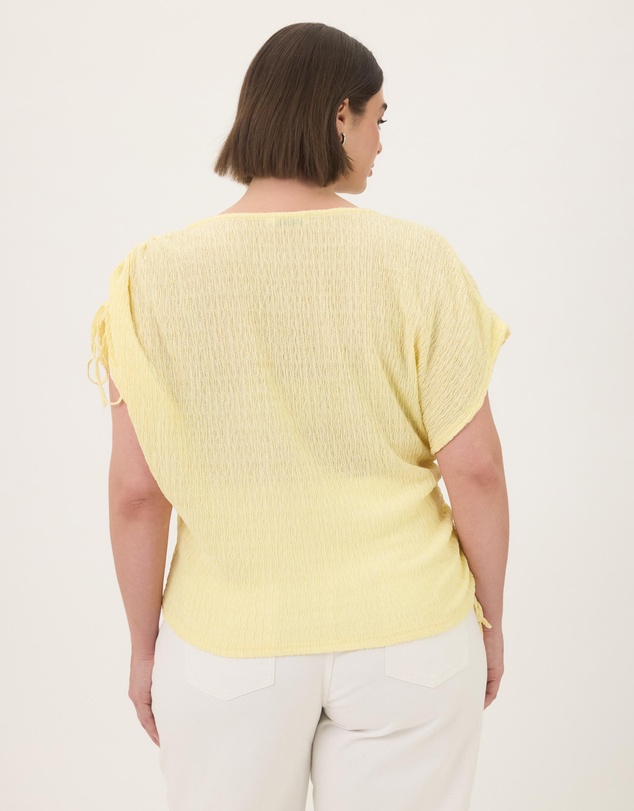 Atmos&Here Curvy - Imogen Textured Ruched One Shoulder Top
