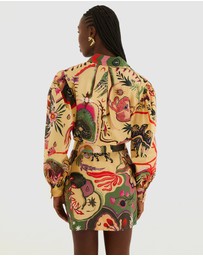 Farm Rio - Artsy Surreal Long Sleeve Mini Dress