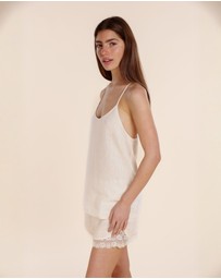 Gingerlilly - Yasmin Cami and Lace Shorts Linen Set