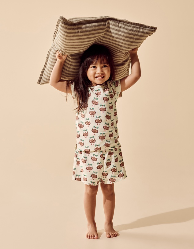 Wilson & Frenchy - Little Pudin Organic Rib SS Pyjamas - Christmas - Babies-Kids