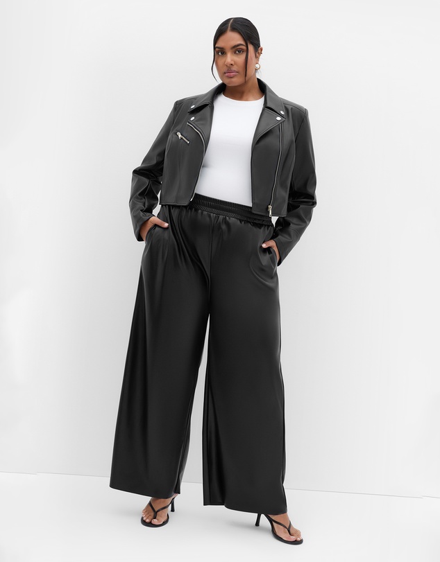 City Chic - Plus size Amira Faux Leather Jacket - black