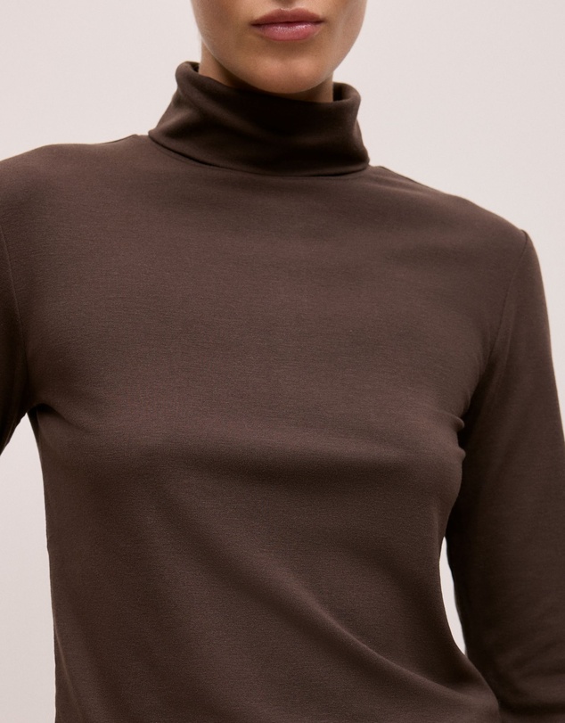 Trenery - Soft Rib Rollneck in Coffee Bean
