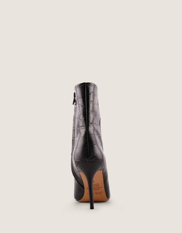 Shelly Shen - Calista Heel Ankle Boots Black Croc