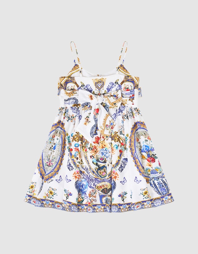 Camilla - Strappy Button Through Mini Dress - Kids-Teens