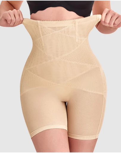 B Free Intimate Apparel - High Waist Power Mesh Tummy Control Shorts