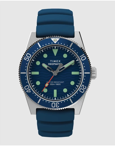TIMEX - Deep Water Reef 200 SST Blue Dial Blue Rubber Strap