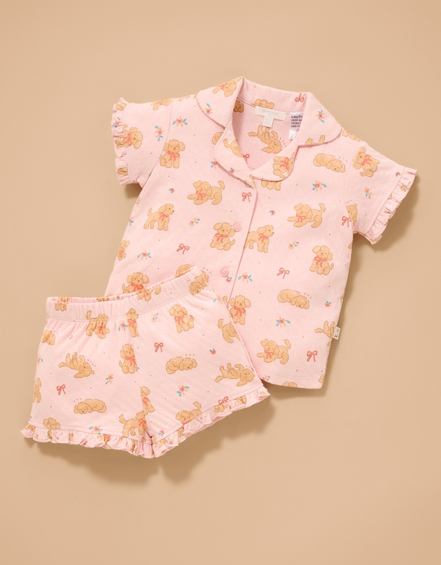 Purebaby - Ruffle Button Up PJ Set-Kids-Babies