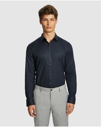 yd. - Clubman Pure Cotton Twill Slim Dress Shirt