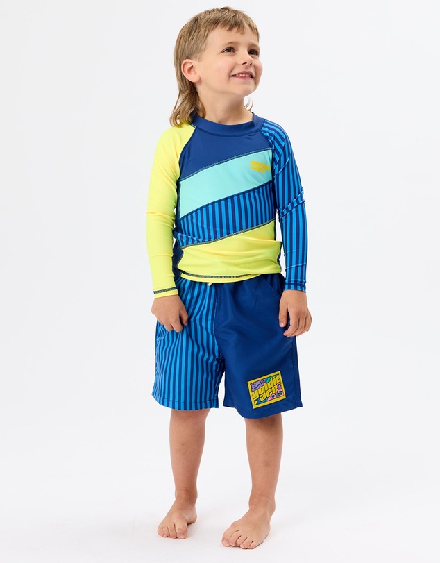 Goldie + Ace - Stripe Panel Board Shorts - Babies-Kids