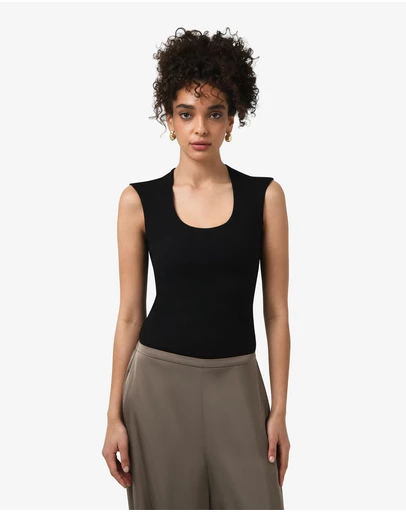 Forcast - Soho Rounded Square Neck Top