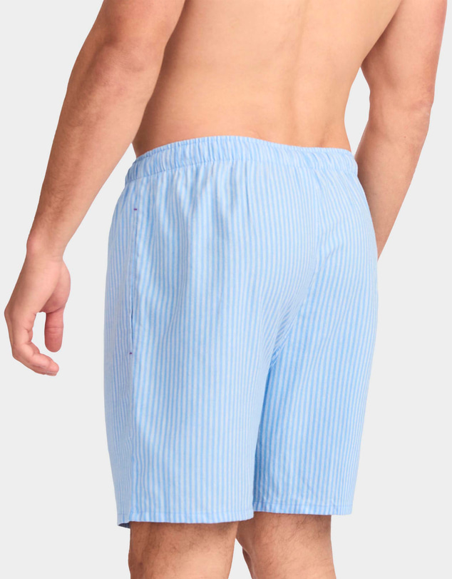 Mitch Dowd - Mitchdowd Blue Stripe Linen Sleep Shorts