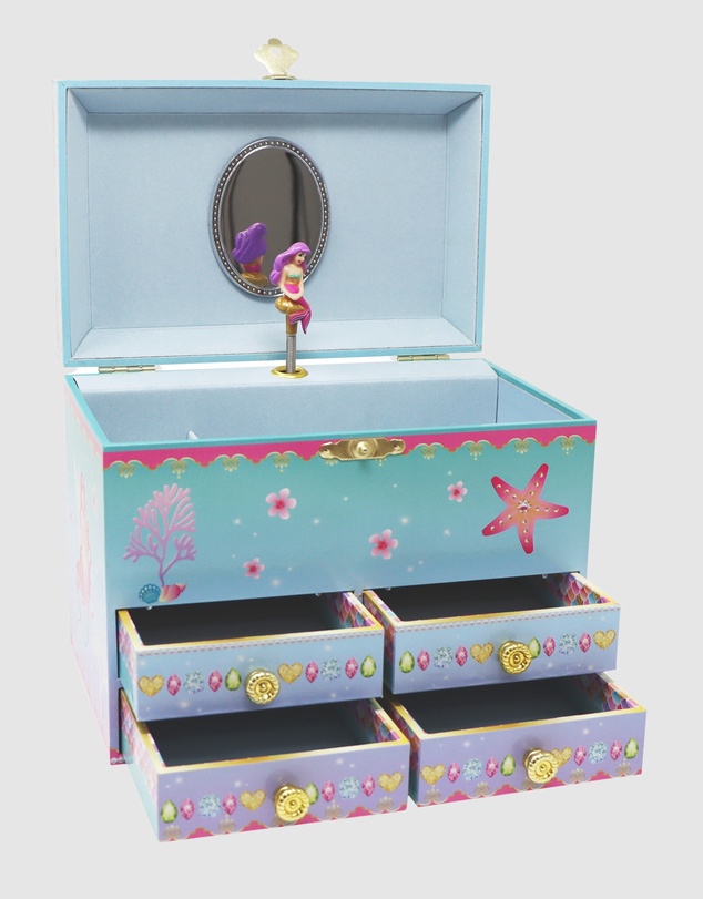Pink Poppy - Shimmering Mermaid Medium Musical Jewellery Box