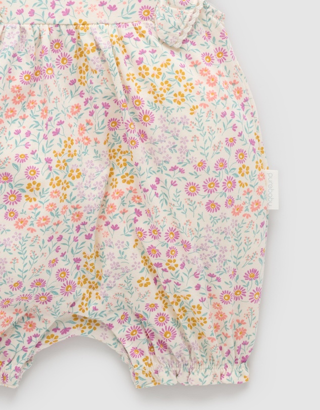 Purebaby - Ruffle Shortie Growsuit-Babies