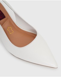 Betts - Wider Fit Kendra Leather Pointed Toe Slingback Pumps