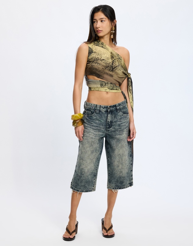 Jaded London - Slim Leg Distressed Jorts