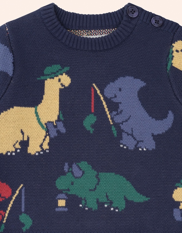 Huxbaby - Camping Dino Knit Pullover - Babies