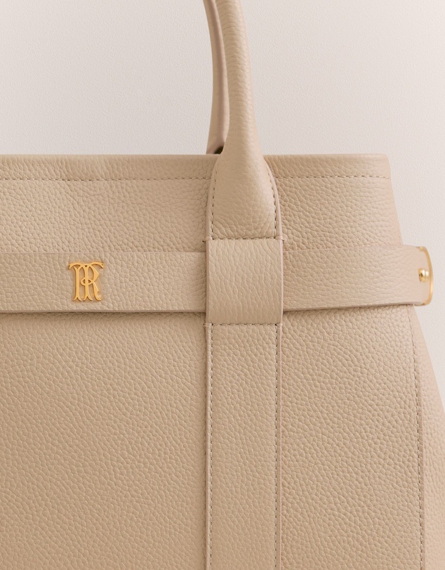 Trenery - Kalin Leather Small Tote in Tahini