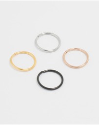Lovisa - Plain Surgical Steel Nose Rings 4-Pack