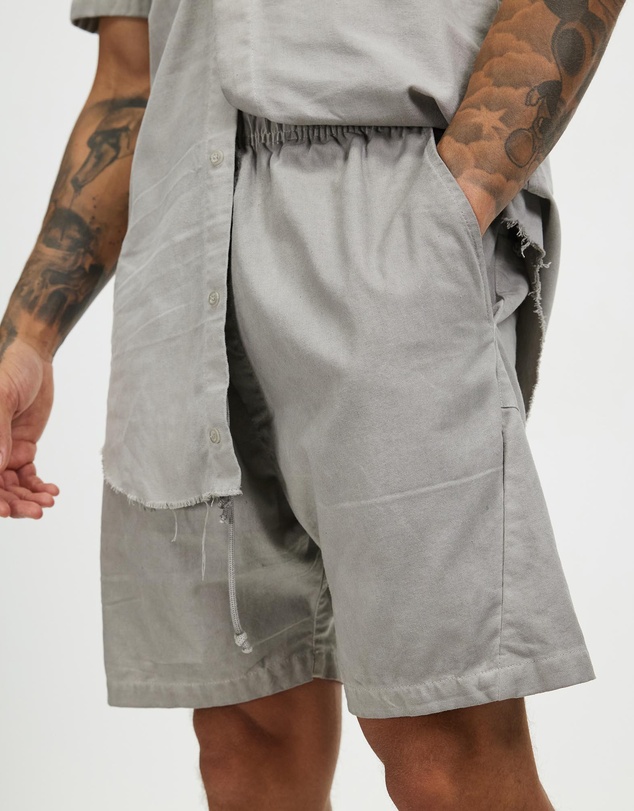Surrounded By Ghosts - The Obsidian Linen Drawstring Shorts
