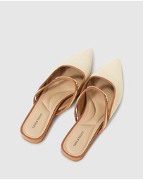 Belle & Bloom - Side By Side Leather Trimmed Flats