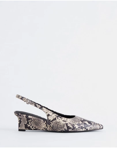 & Other Stories - Leather Wedge Slingback Pumps