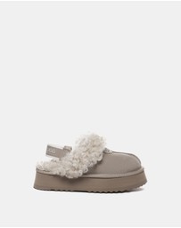 EVERAU - Australian Shepherd Ugg Waffle Curly Platform Cow Suede Upper House Shoes