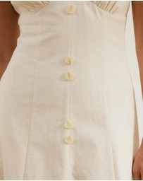 Atmos&Here - Josie Collared Linen Blend Midi Dress