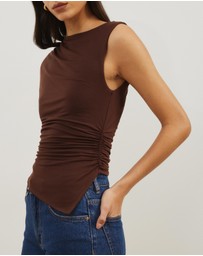 Atmos&Here - Gathered Shoulder Bamboo Top