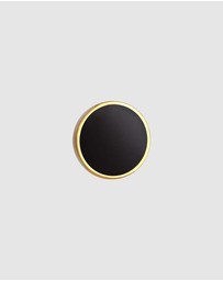Kuzzoi - ICONIC EXCLUSIVE - Earrings Men Stud Circle Basic Geo with Enamel in 925 Sterling Silver Gold Plated