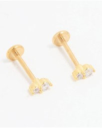 Lovisa - Gold Plated Titanium Cubic Zirconia Flat Back Studs