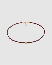 Elli Jewelry - Necklace Choker Bead Trend with imitation leather in 925 sterling silver gold plated