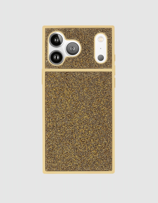 Flaunt - Flaunt Square Elegance Gold Crystal MagSafe Case for iPhone 18 Pro / 17 Pro
